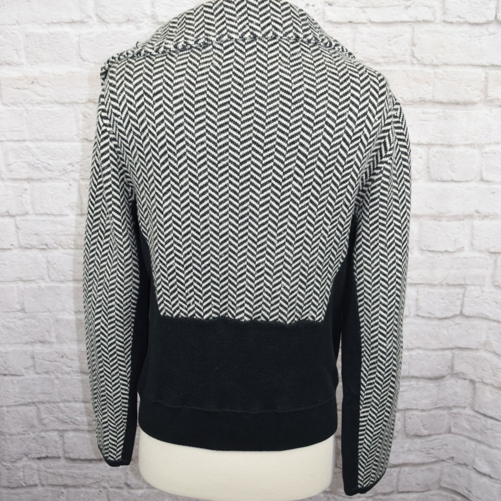 Anthro Sparrow Chevron Moto Sweater Jacket - Picture 4 of 5